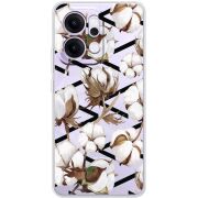 Прозорий чохол BoxFace OPPO Reno 14 Pro 5G Cotton flowers