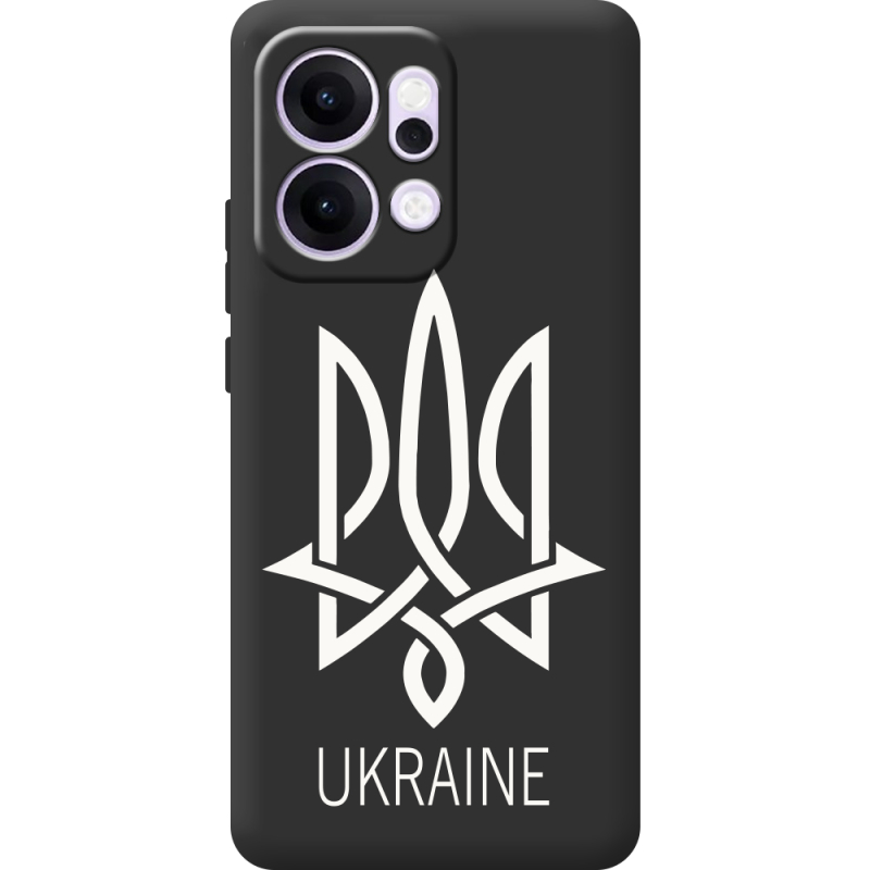 Чорний чохол BoxFace OPPO Reno 14 Pro 5G Тризуб монограмма ukraine