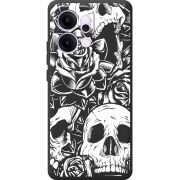 Чорний чохол BoxFace OPPO Reno 14 Pro 5G Skull and Roses