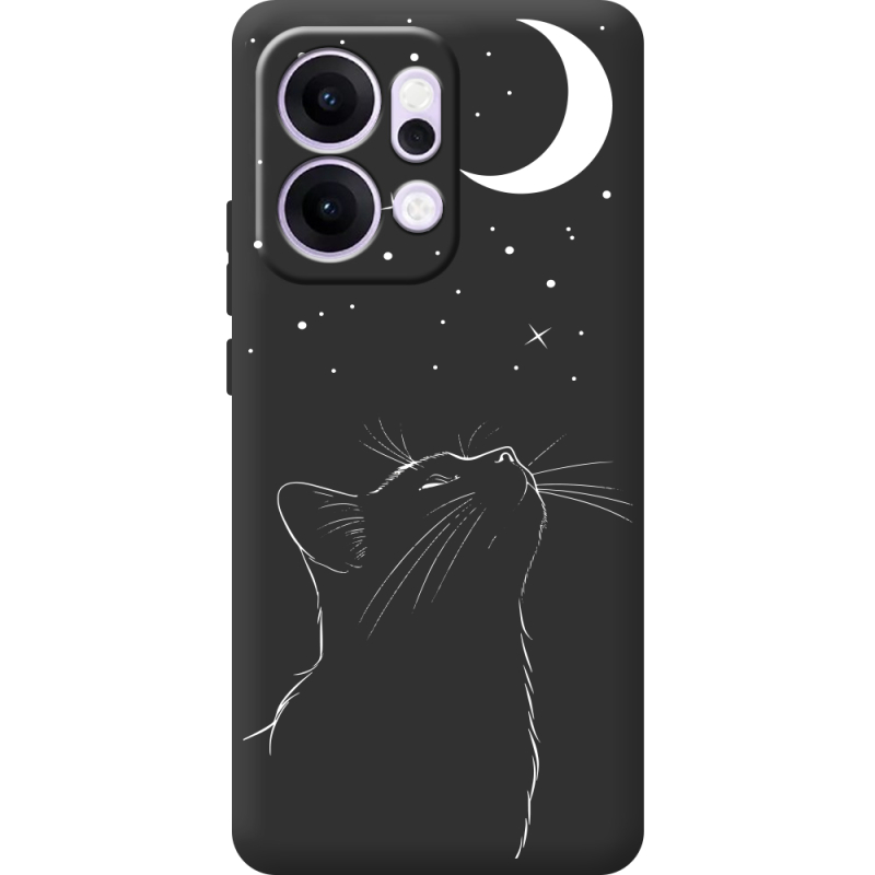 Чорний чохол BoxFace OPPO Reno 14 Pro 5G Місячний кіт