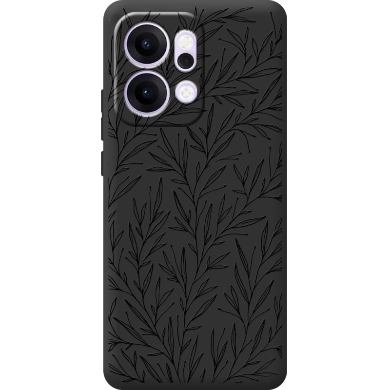 Чорний чохол BoxFace OPPO Reno 14 Pro 5G Leaves