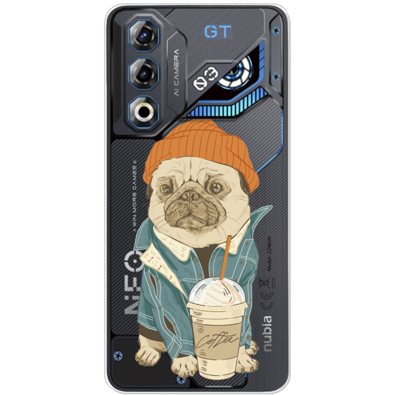 Прозорий чохол BoxFace Nubia Neo 3 GT 5G Dog Coffeeman