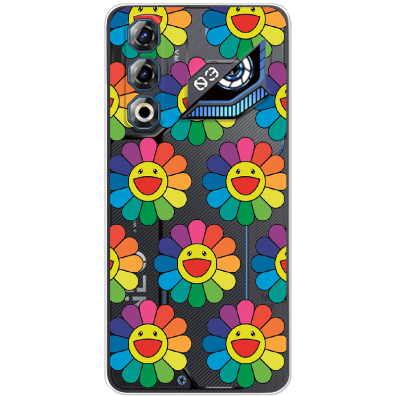 Прозорий чохол BoxFace Nubia Neo 3 GT 5G Hippie Flowers