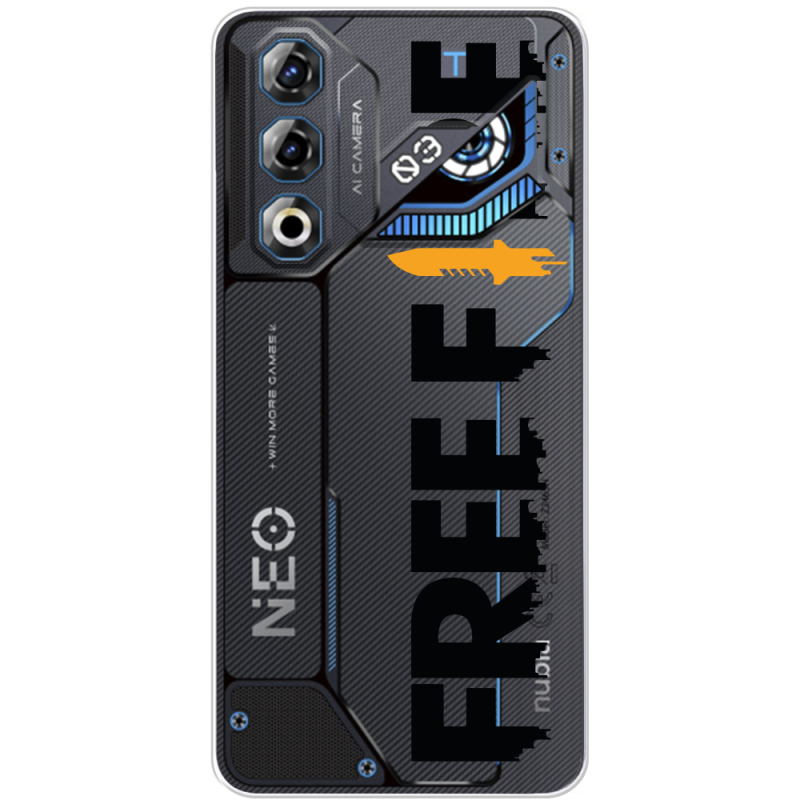 Прозорий чохол BoxFace Nubia Neo 3 GT 5G Free Fire Black Logo
