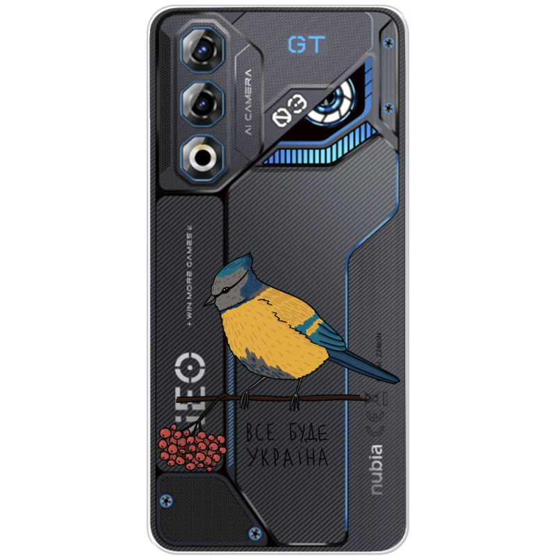 Прозорий чохол BoxFace Nubia Neo 3 GT 5G Синиця і калина