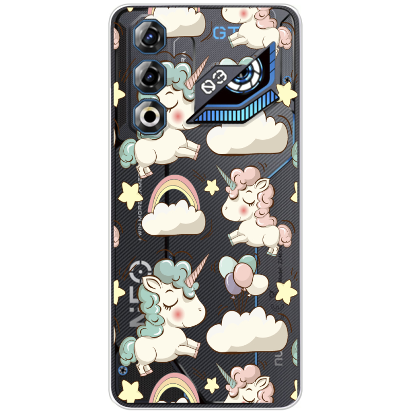 Прозорий чохол BoxFace Nubia Neo 3 GT 5G Unicorns