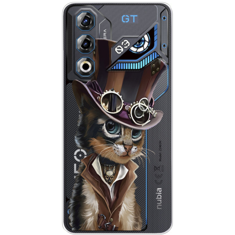 Прозорий чохол BoxFace Nubia Neo 3 GT 5G Steampunk Cat