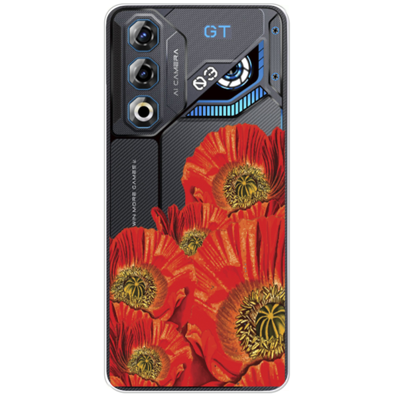 Прозорий чохол BoxFace Nubia Neo 3 GT 5G Red Poppies