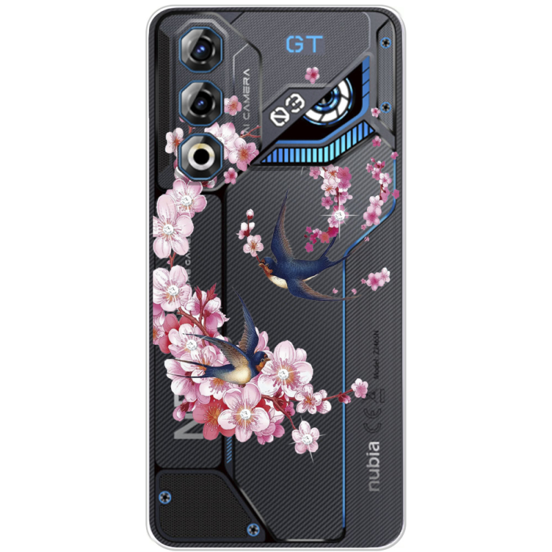 Чохол зі стразами Nubia Neo 3 GT 5G Swallows and Bloom
