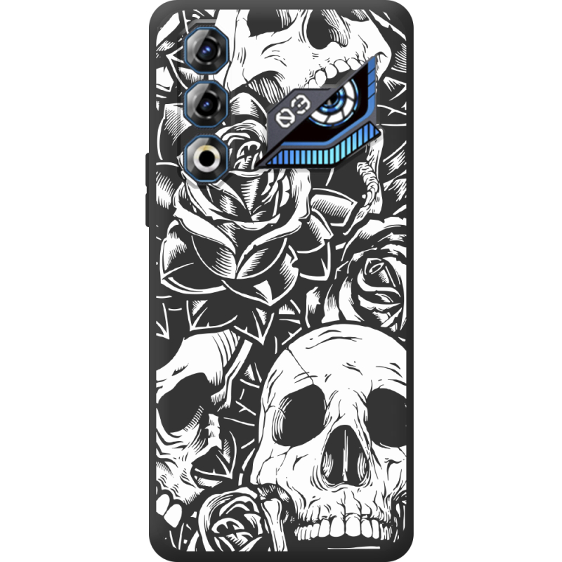 Чорний чохол BoxFace Nubia Neo 3 GT 5G Skull and Roses