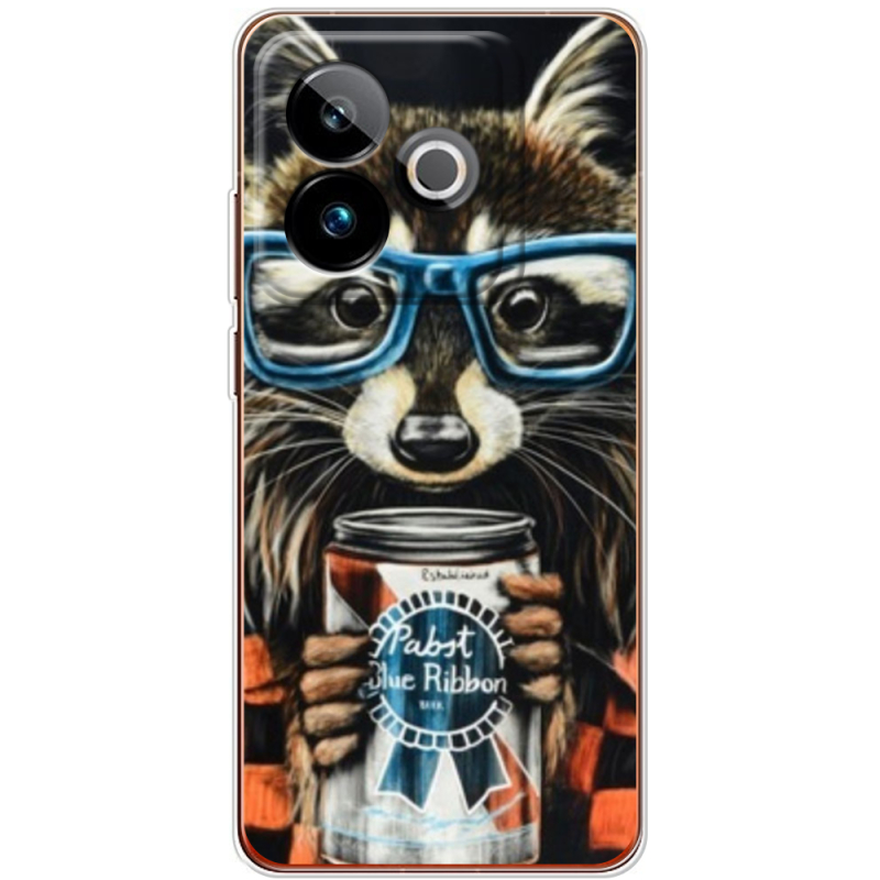 Чохол BoxFace Realme GT 7 5G Енот с банкой