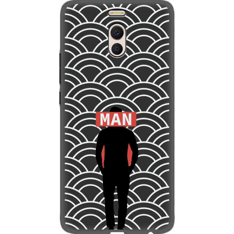 Черный чехол Uprint Meizu M6 Note Man Pattern