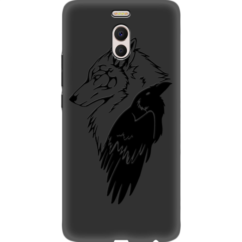 Черный чехол Uprint Meizu M6 Note Wolf and Raven