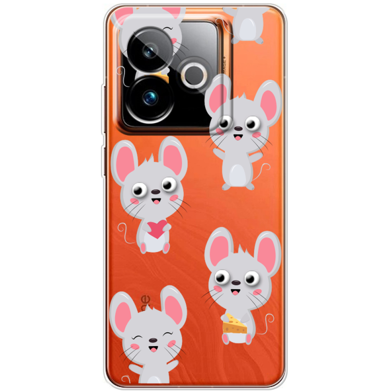 Прозорий чохол BoxFace Realme GT 7 5G с 3D-глазками Mouse