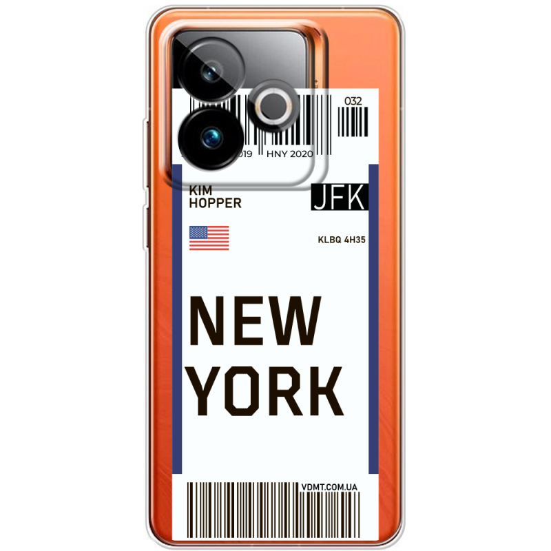 Прозорий чохол BoxFace Realme GT 7 5G Ticket New York