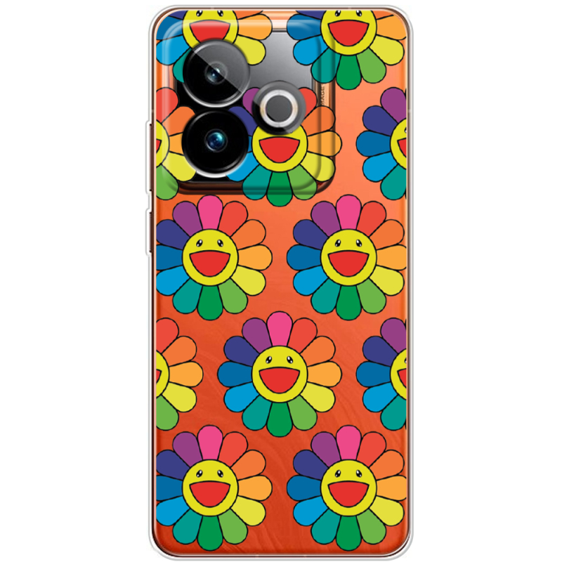 Прозорий чохол BoxFace Realme GT 7 5G Hippie Flowers