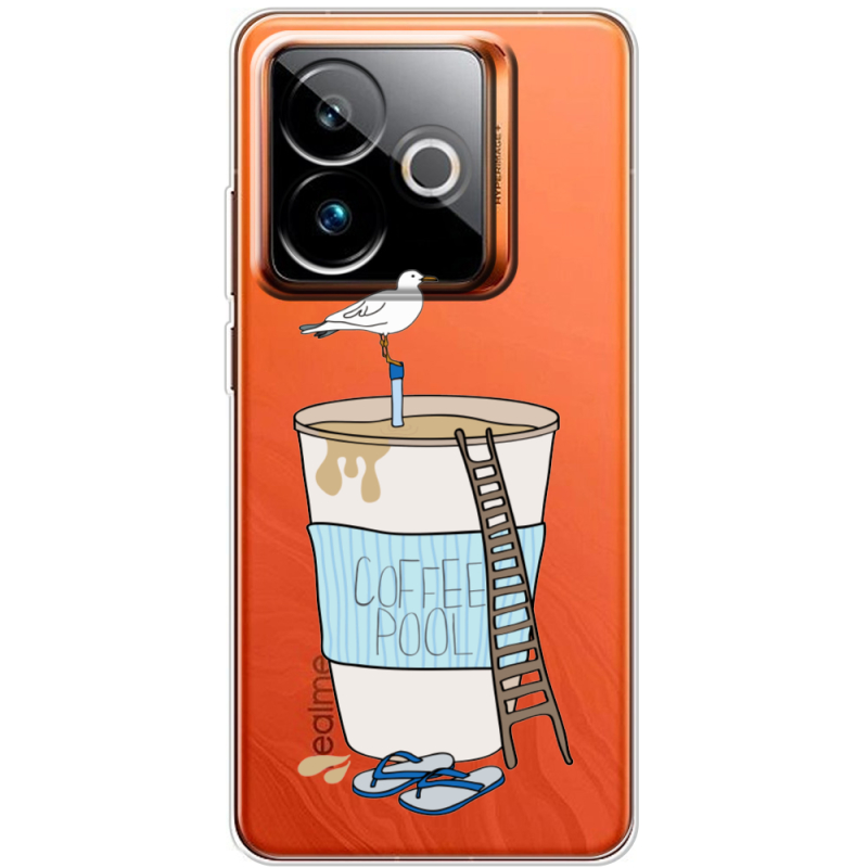 Прозорий чохол BoxFace Realme GT 7 5G Segull in Cofee Pool