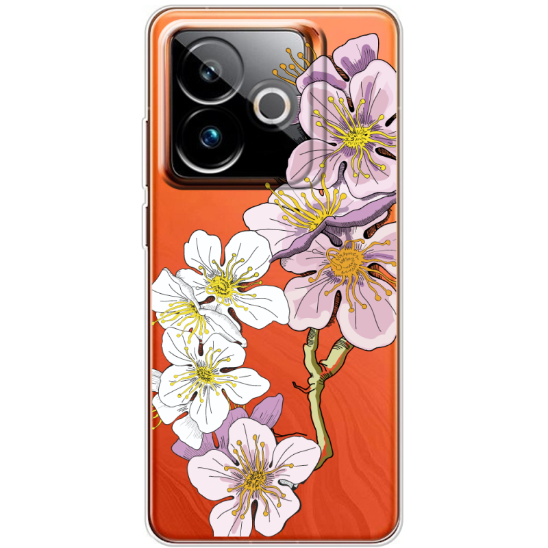 Прозорий чохол BoxFace Realme GT 7 5G Cherry Blossom