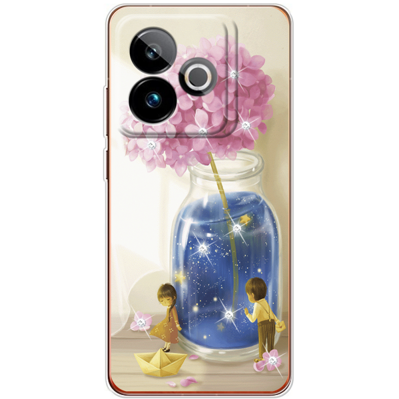 Чохол зі стразами Realme GT 7 5G Little Boy and Girl