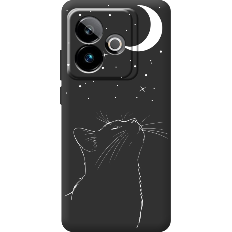 Чорний чохол BoxFace Realme GT 7 5G Місячний кіт
