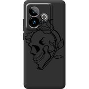 Чорний чохол BoxFace Realme GT 7 5G Skull and Roses