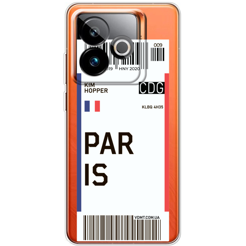 Прозорий чохол BoxFace Realme GT 7T 5G Ticket Paris