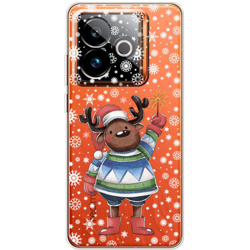 Прозорий чохол BoxFace Realme GT 7T 5G Christmas Deer with Snow