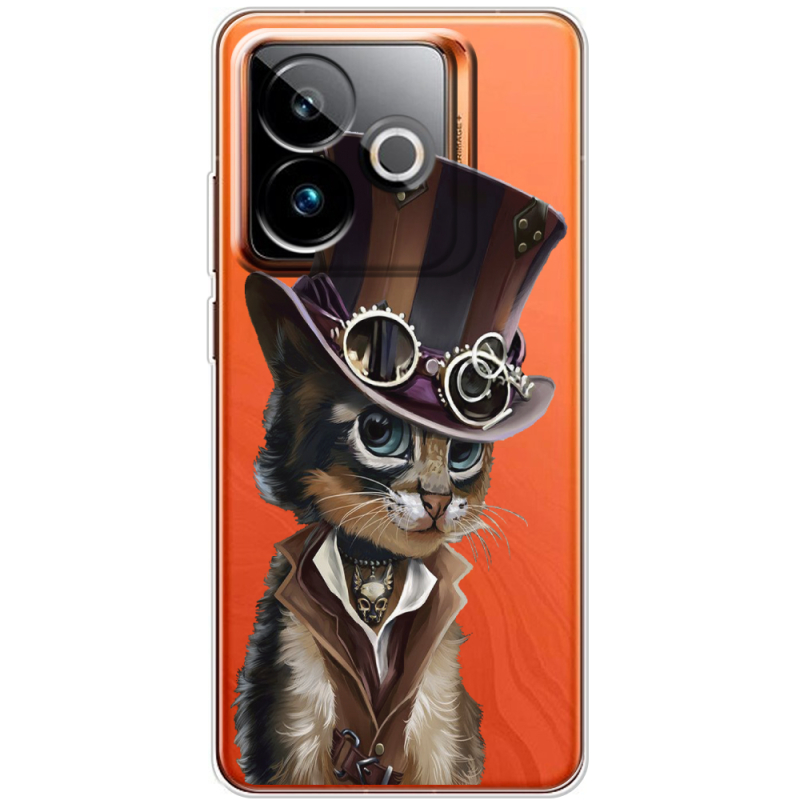 Прозорий чохол BoxFace Realme GT 7T 5G Steampunk Cat