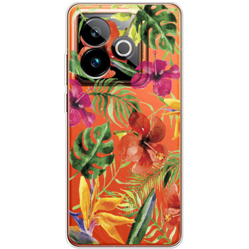 Прозорий чохол BoxFace Realme GT 7T 5G Tropical Flowers
