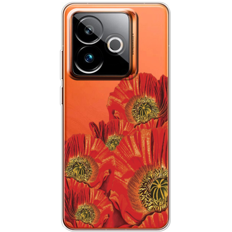 Прозорий чохол BoxFace Realme GT 7T 5G Red Poppies
