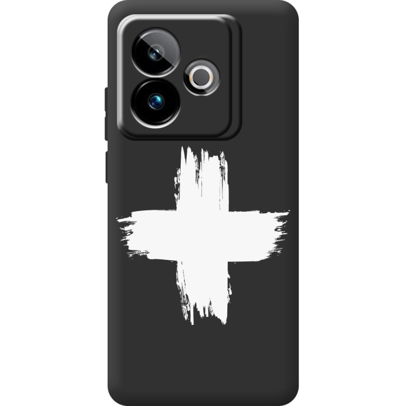 Чорний чохол BoxFace Realme GT 7T 5G Білий хрест ЗСУ