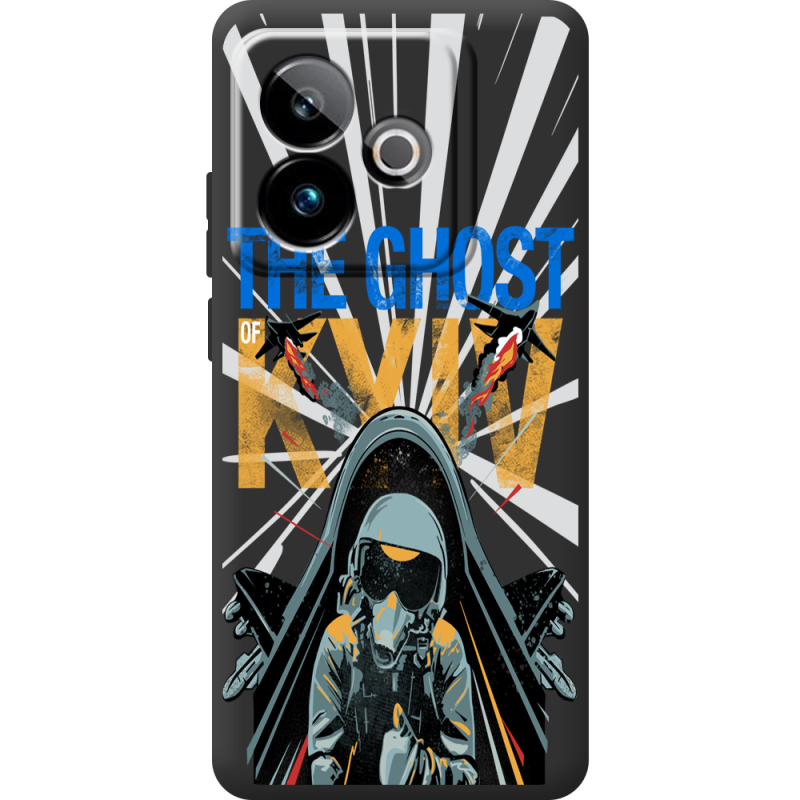 Чорний чохол BoxFace Realme GT 7T 5G Привид Києва в дії