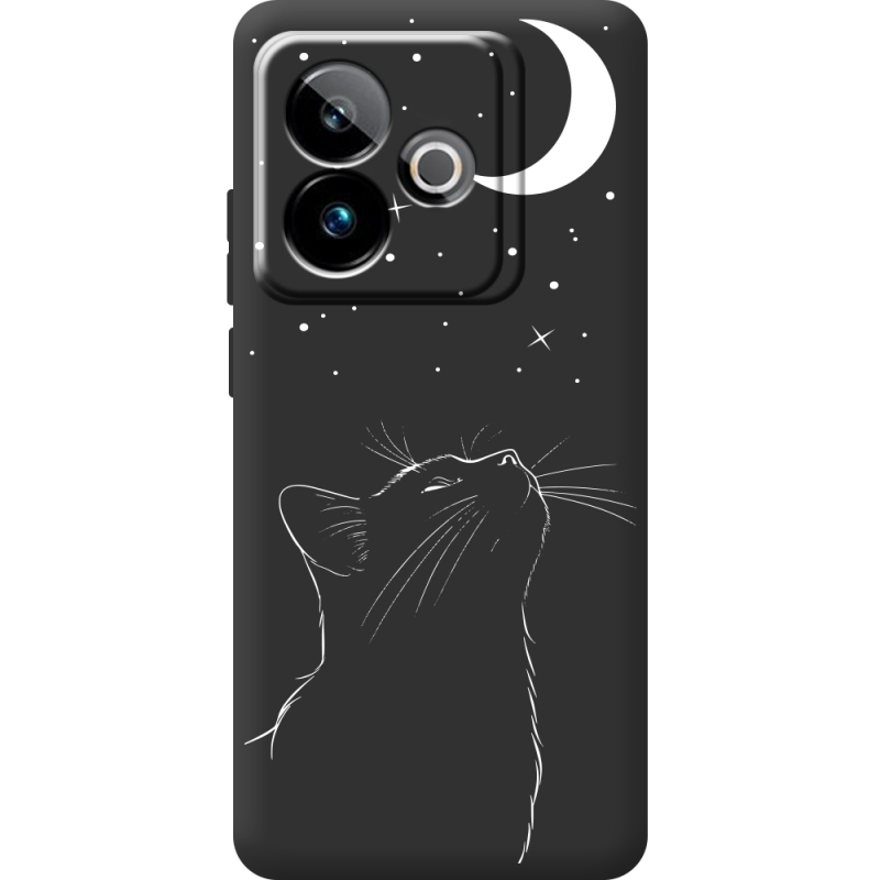Чорний чохол BoxFace Realme GT 7T 5G Місячний кіт