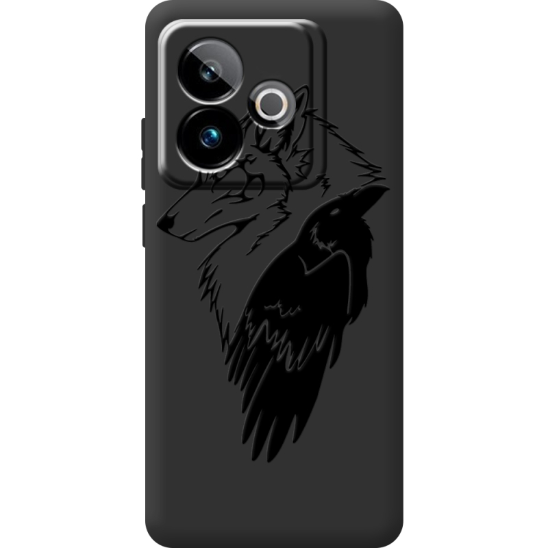 Чорний чохол BoxFace Realme GT 7T 5G Wolf and Raven