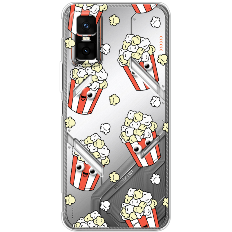 Прозорий чохол BoxFace Infinix GT 30 Pro с 3D-глазками Popcorn
