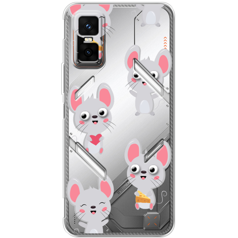 Прозорий чохол BoxFace Infinix GT 30 Pro с 3D-глазками Mouse