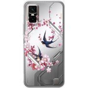 Чохол зі стразами Infinix GT 30 Pro Swallows and Bloom
