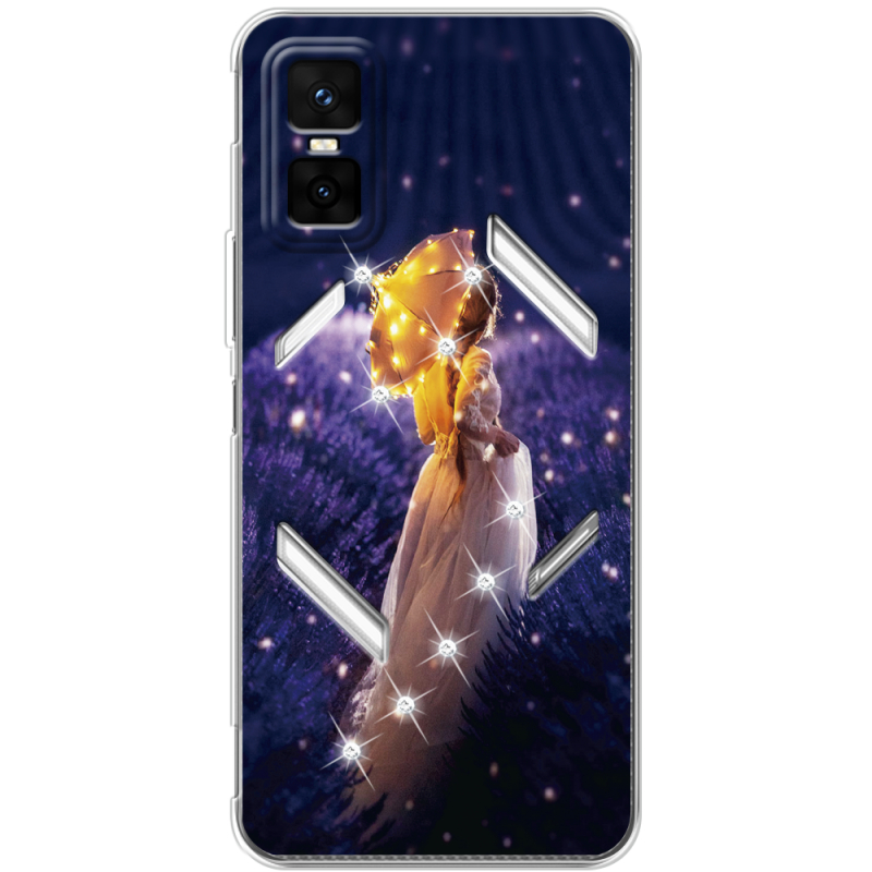 Чохол зі стразами Infinix GT 30 Pro Girl with Umbrella