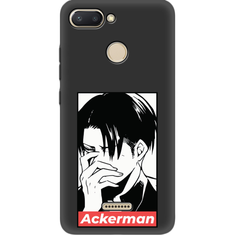 Черный чехол Uprint Xiaomi Redmi 6 Attack On Titan - Ackerman
