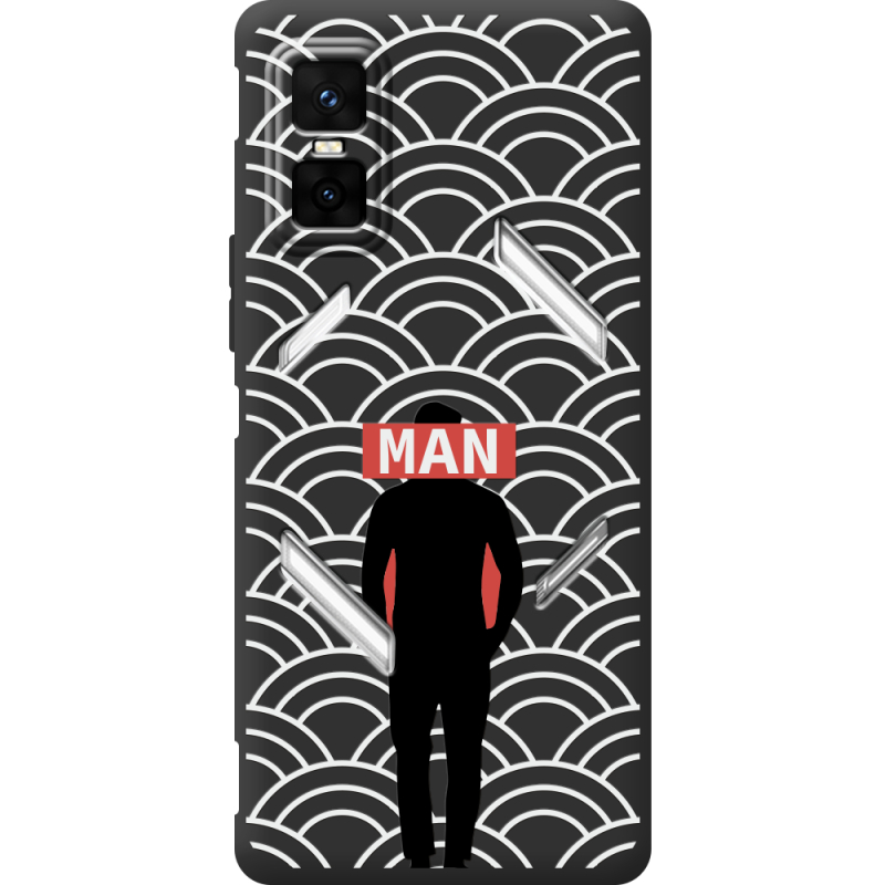 Чорний чохол BoxFace Infinix GT 30 Pro Man Pattern