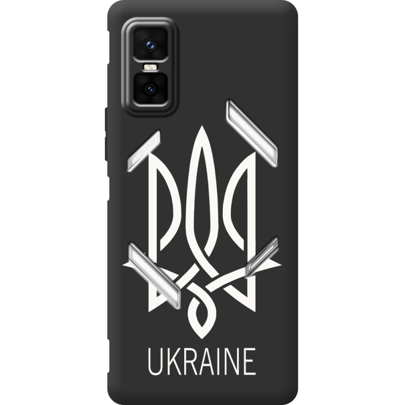Чорний чохол BoxFace Infinix GT 30 Pro Тризуб монограмма ukraine
