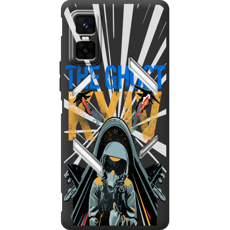 Чорний чохол BoxFace Infinix GT 30 Pro Привид Києва в дії