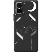 Чорний чохол BoxFace Infinix GT 30 Pro Місячний кіт