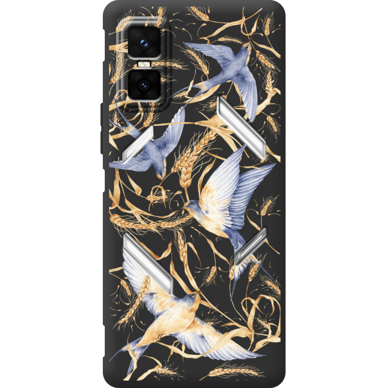 Чорний чохол BoxFace Infinix GT 30 Pro Ластівки