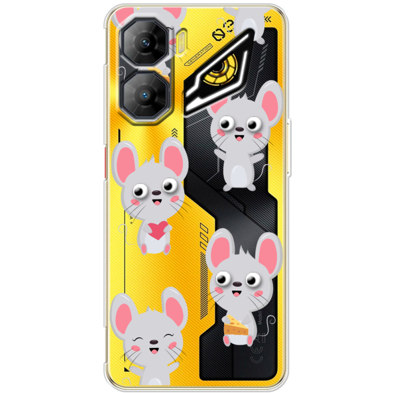 Прозорий чохол BoxFace Nubia Neo 3 5G с 3D-глазками Mouse