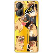 Прозорий чохол BoxFace Nubia Neo 3 5G с 3D-глазками Pug