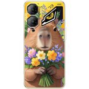 Прозорий чохол BoxFace Nubia Neo 3 5G Капибара з квітами