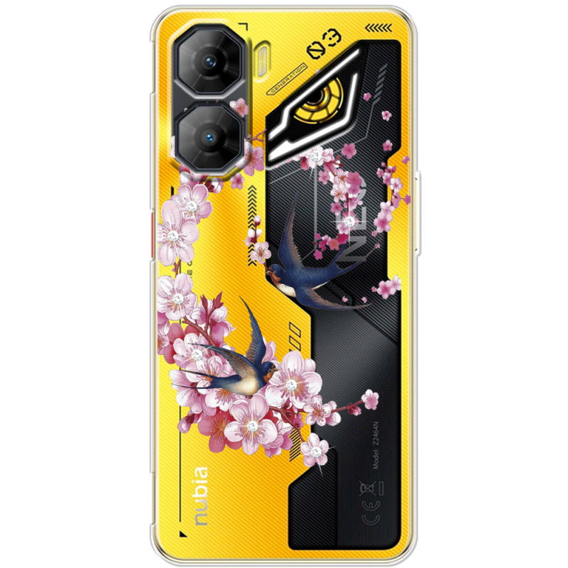 Чохол зі стразами Nubia Neo 3 5G Swallows and Bloom