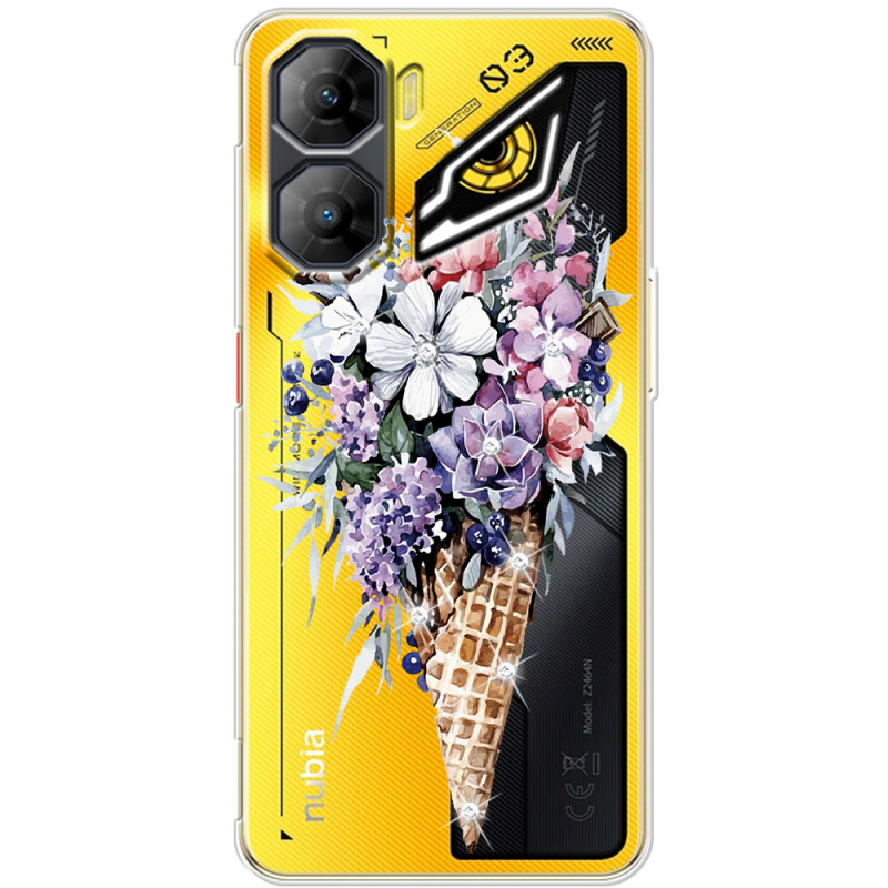 Чохол зі стразами Nubia Neo 3 5G Ice Cream Flowers