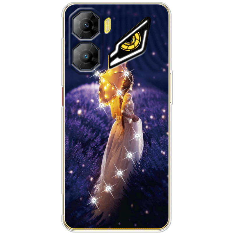 Чохол зі стразами Nubia Neo 3 5G Girl with Umbrella